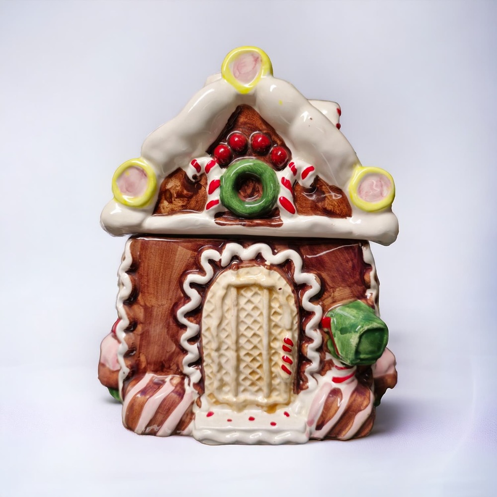 Gingerbread Ceramic Cookie Jar House - Picture 1 of 6